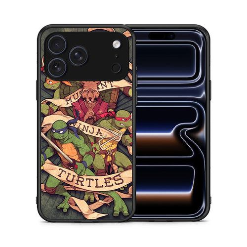 Θήκη iPhone 17 Pro Ninja Turtles από τη Smartfits με σχέδιο στο πίσω μέρος και μαύρο περίβλημα | iPhone 17 Pro Ninja Turtles case with colorful back and black bezels