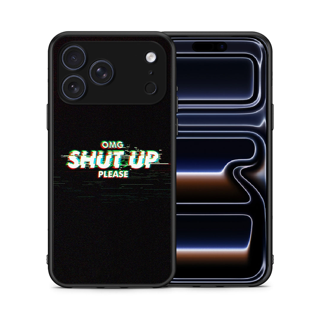Θήκη iPhone 17 Pro OMG ShutUp από τη Smartfits με σχέδιο στο πίσω μέρος και μαύρο περίβλημα | iPhone 17 Pro OMG ShutUp case with colorful back and black bezels