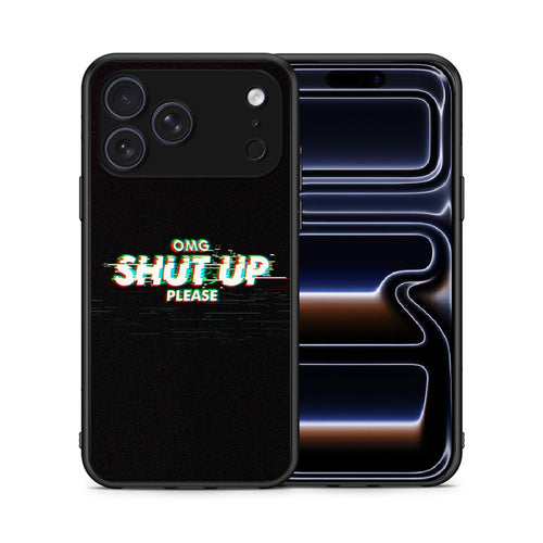 Θήκη iPhone 17 Pro OMG ShutUp από τη Smartfits με σχέδιο στο πίσω μέρος και μαύρο περίβλημα | iPhone 17 Pro OMG ShutUp case with colorful back and black bezels