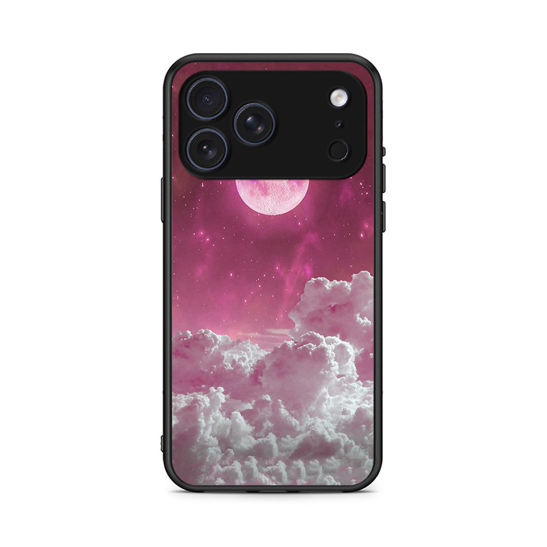iPhone 17 Pro Pink Moon Θήκη από τη Smartfits με σχέδιο στο πίσω μέρος και μαύρο περίβλημα | Smartphone case with colorful back and black bezels by Smartfits