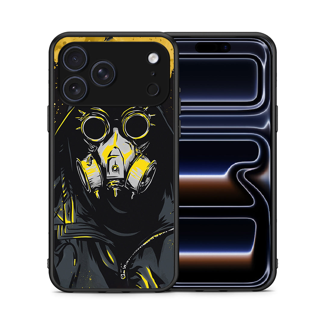 Θήκη iPhone 17 Pro Mask PopArt από τη Smartfits με σχέδιο στο πίσω μέρος και μαύρο περίβλημα | iPhone 17 Pro Mask PopArt case with colorful back and black bezels
