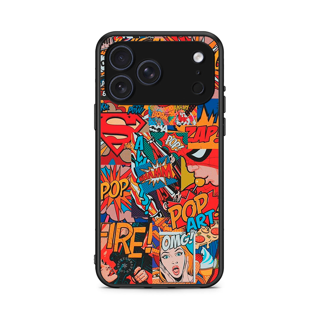 iPhone 17 Pro PopArt OMG θήκη από τη Smartfits με σχέδιο στο πίσω μέρος και μαύρο περίβλημα | Smartphone case with colorful back and black bezels by Smartfits