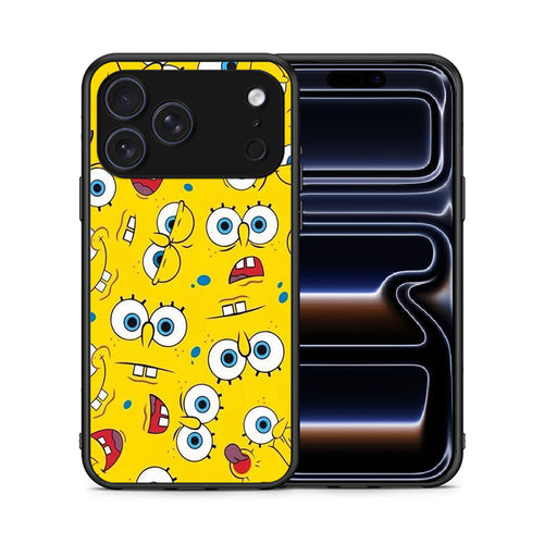 Θήκη iPhone 17 Pro Sponge PopArt από τη Smartfits με σχέδιο στο πίσω μέρος και μαύρο περίβλημα | iPhone 17 Pro Sponge PopArt case with colorful back and black bezels