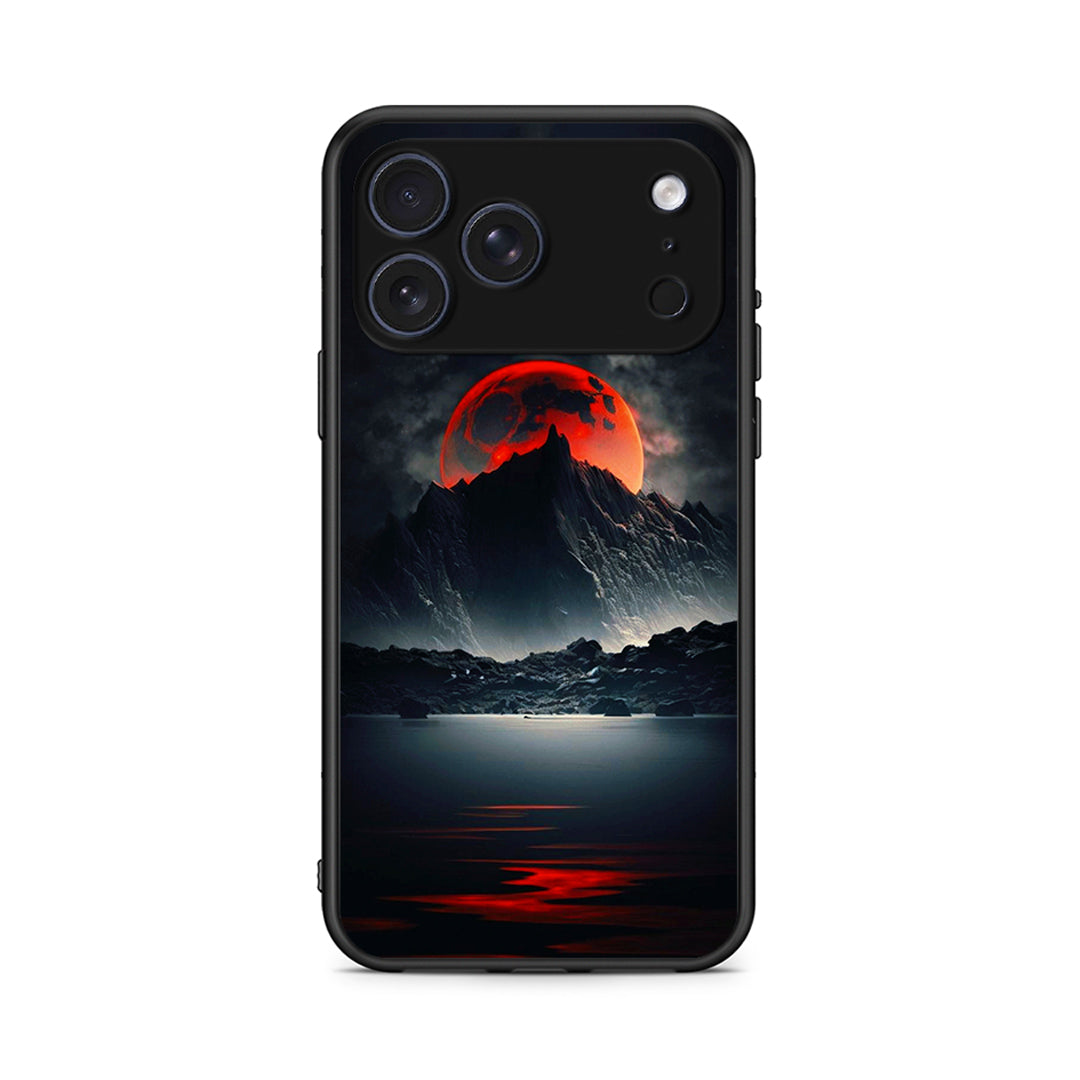 iPhone 17 Pro Red Full Moon θήκη από τη Smartfits με σχέδιο στο πίσω μέρος και μαύρο περίβλημα | Smartphone case with colorful back and black bezels by Smartfits