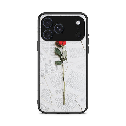iPhone 17 Pro Red Rose θήκη από τη Smartfits με σχέδιο στο πίσω μέρος και μαύρο περίβλημα | Smartphone case with colorful back and black bezels by Smartfits