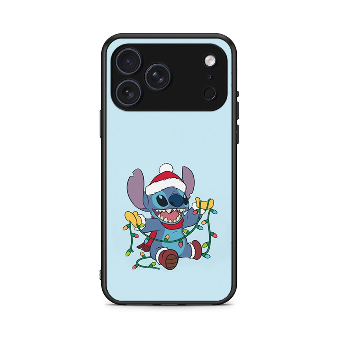 iPhone 17 Pro Santa Stich θήκη από τη Smartfits με σχέδιο στο πίσω μέρος και μαύρο περίβλημα | Smartphone case with colorful back and black bezels by Smartfits