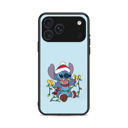 iPhone 17 Pro Santa Stich θήκη από τη Smartfits με σχέδιο στο πίσω μέρος και μαύρο περίβλημα | Smartphone case with colorful back and black bezels by Smartfits