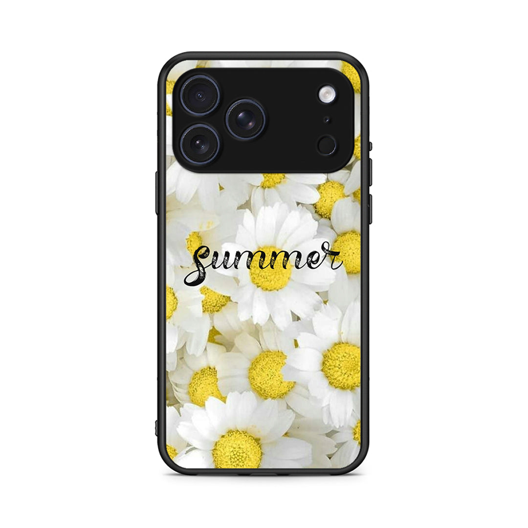 iPhone 17 Pro Summer Daisies Θήκη από τη Smartfits με σχέδιο στο πίσω μέρος και μαύρο περίβλημα | Smartphone case with colorful back and black bezels by Smartfits