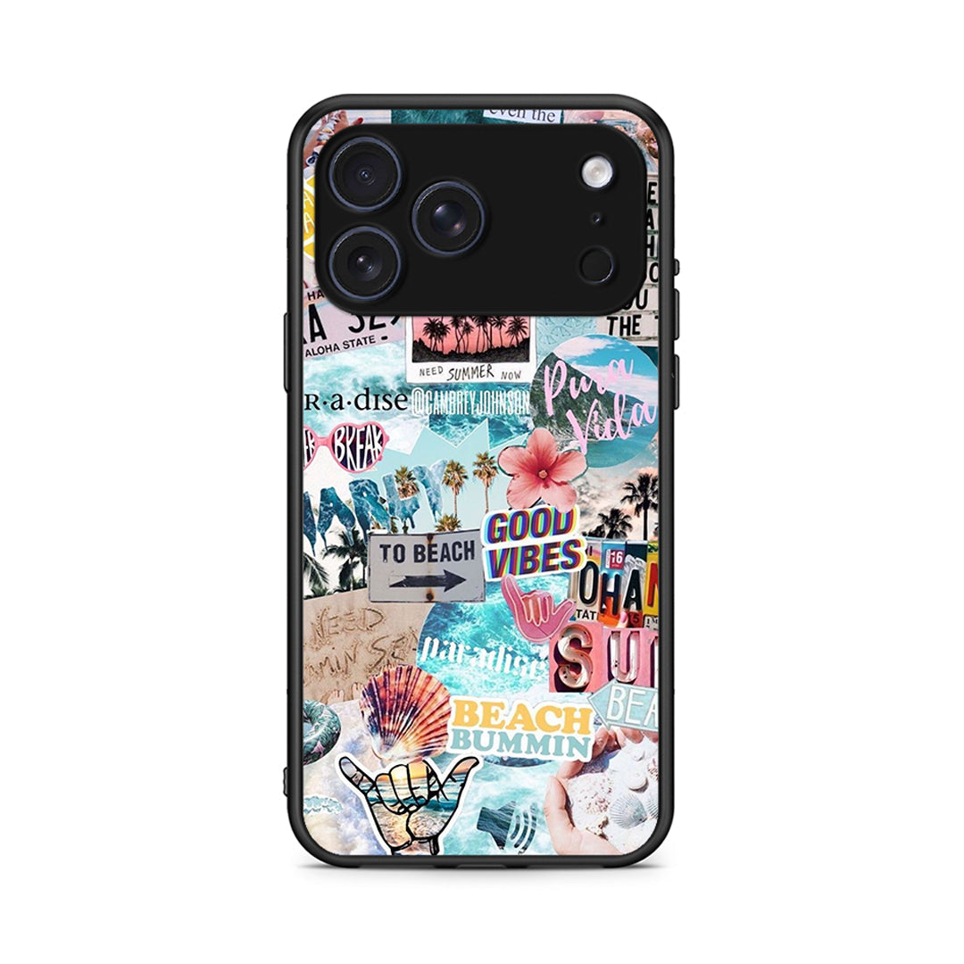 iPhone 17 Pro Summer Vibes Θήκη από τη Smartfits με σχέδιο στο πίσω μέρος και μαύρο περίβλημα | Smartphone case with colorful back and black bezels by Smartfits