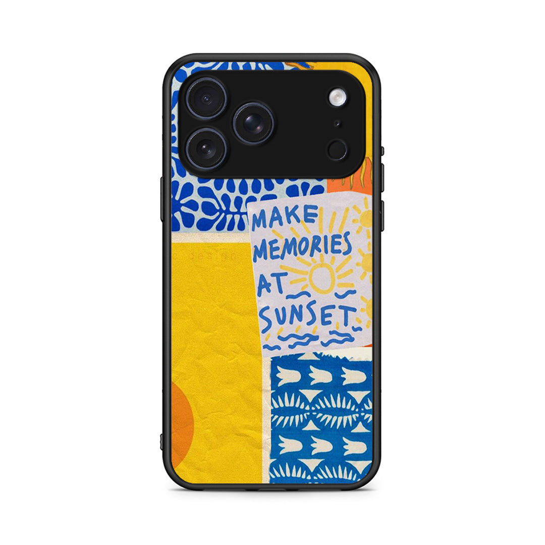 iPhone 17 Pro Sunset Memories Θήκη από τη Smartfits με σχέδιο στο πίσω μέρος και μαύρο περίβλημα | Smartphone case with colorful back and black bezels by Smartfits