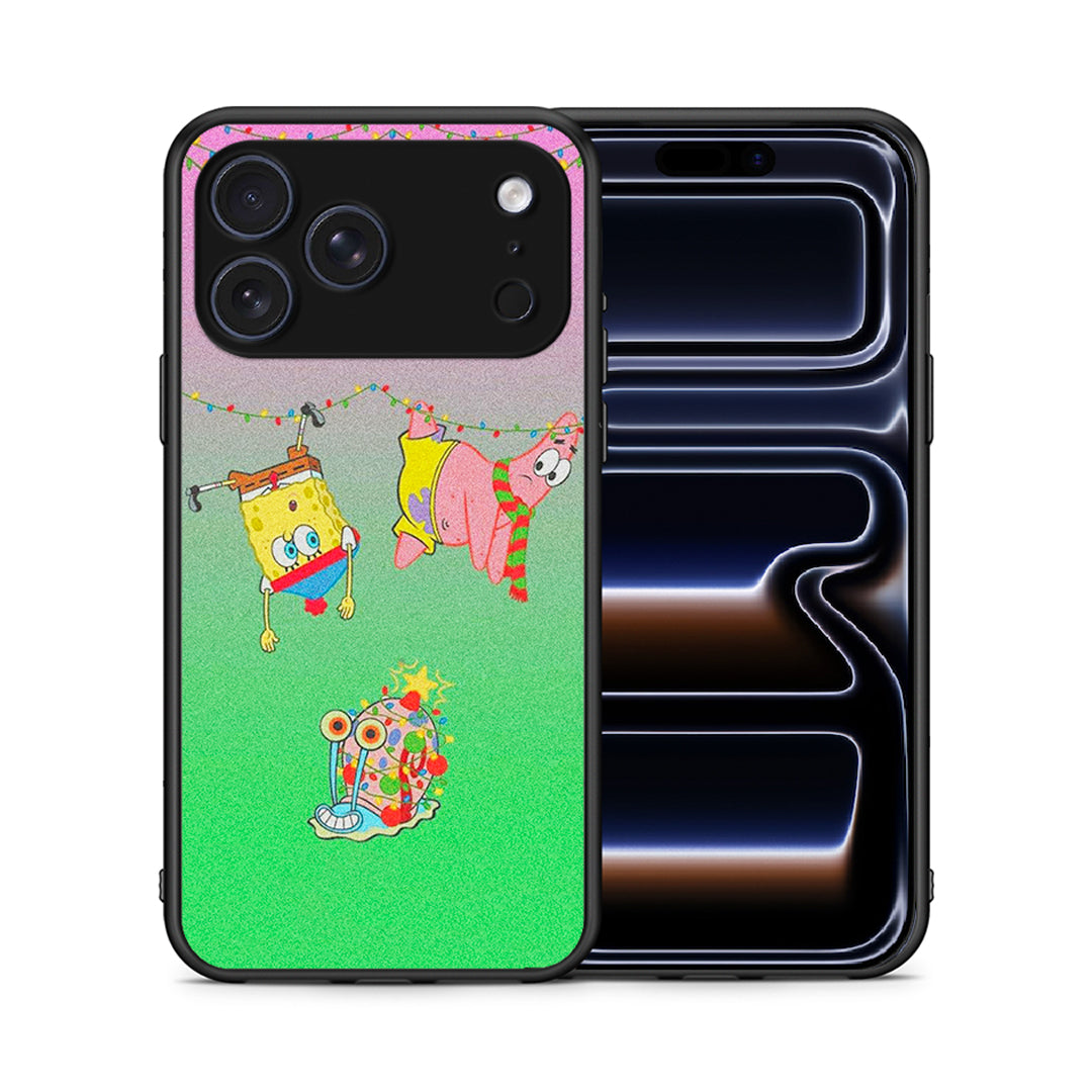 Θήκη iPhone 17 Pro Xmas Lights από τη Smartfits με σχέδιο στο πίσω μέρος και μαύρο περίβλημα | iPhone 17 Pro Xmas Lights case with colorful back and black bezels
