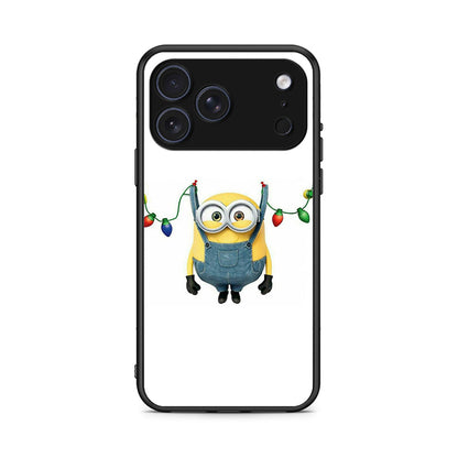 iPhone 17 Pro Xmas Minion Lights θήκη από τη Smartfits με σχέδιο στο πίσω μέρος και μαύρο περίβλημα | Smartphone case with colorful back and black bezels by Smartfits