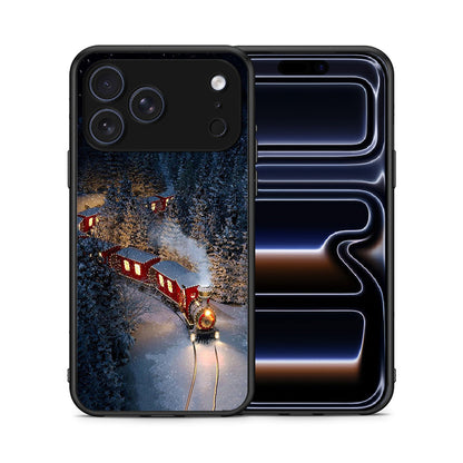 Θήκη iPhone 17 Pro Xmas Train από τη Smartfits με σχέδιο στο πίσω μέρος και μαύρο περίβλημα | iPhone 17 Pro Xmas Train case with colorful back and black bezels