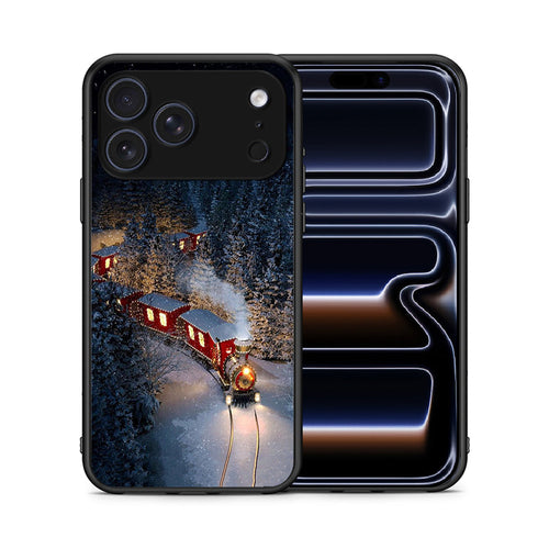 Θήκη iPhone 17 Pro Xmas Train από τη Smartfits με σχέδιο στο πίσω μέρος και μαύρο περίβλημα | iPhone 17 Pro Xmas Train case with colorful back and black bezels