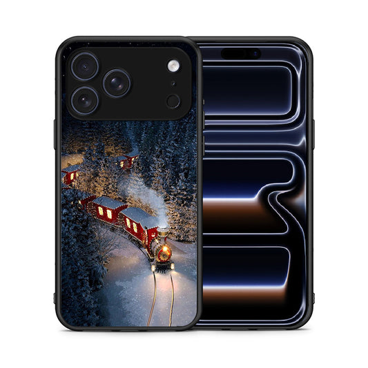 Θήκη iPhone 17 Pro Xmas Train από τη Smartfits με σχέδιο στο πίσω μέρος και μαύρο περίβλημα | iPhone 17 Pro Xmas Train case with colorful back and black bezels