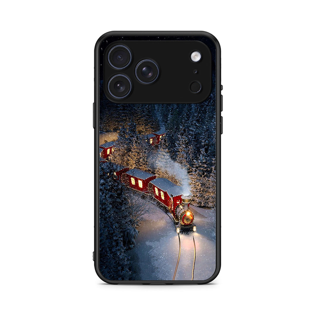 iPhone 17 Pro Xmas Train θήκη από τη Smartfits με σχέδιο στο πίσω μέρος και μαύρο περίβλημα | Smartphone case with colorful back and black bezels by Smartfits