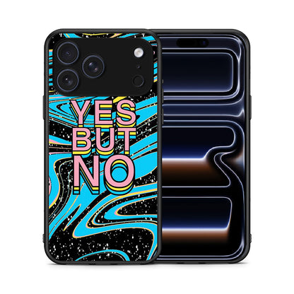 Θήκη iPhone 17 Pro Yes But No από τη Smartfits με σχέδιο στο πίσω μέρος και μαύρο περίβλημα | iPhone 17 Pro Yes But No case with colorful back and black bezels