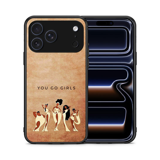 Θήκη iPhone 17 Pro You Go Girl από τη Smartfits με σχέδιο στο πίσω μέρος και μαύρο περίβλημα | iPhone 17 Pro You Go Girl case with colorful back and black bezels