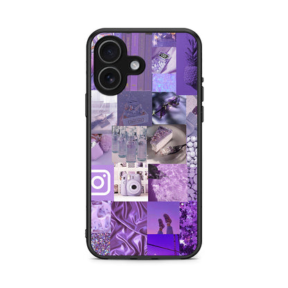 iPhone 17 Purple Aesthetic Collage θήκη από τη Smartfits με σχέδιο στο πίσω μέρος και μαύρο περίβλημα | Smartphone case with colorful back and black bezels by Smartfits