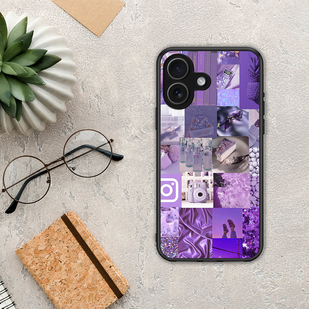 Purple Aesthetic Collage - iPhone 17 θήκη