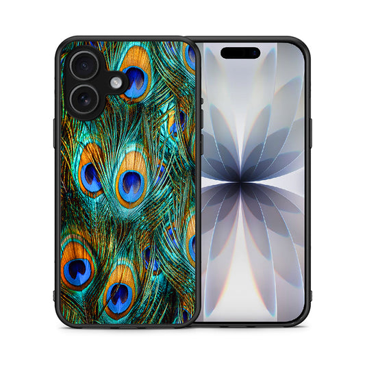 Θήκη iPhone 17 Real Peacock Feathers από τη Smartfits με σχέδιο στο πίσω μέρος και μαύρο περίβλημα | iPhone 17 Real Peacock Feathers case with colorful back and black bezels