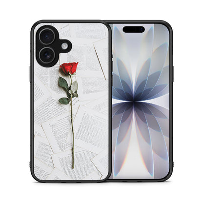 Θήκη iPhone 17 Red Rose από τη Smartfits με σχέδιο στο πίσω μέρος και μαύρο περίβλημα | iPhone 17 Red Rose case with colorful back and black bezels