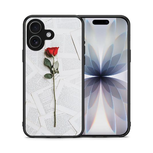 Θήκη iPhone 17 Red Rose από τη Smartfits με σχέδιο στο πίσω μέρος και μαύρο περίβλημα | iPhone 17 Red Rose case with colorful back and black bezels