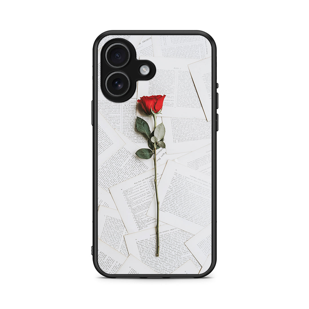 iPhone 17 Red Rose θήκη από τη Smartfits με σχέδιο στο πίσω μέρος και μαύρο περίβλημα | Smartphone case with colorful back and black bezels by Smartfits