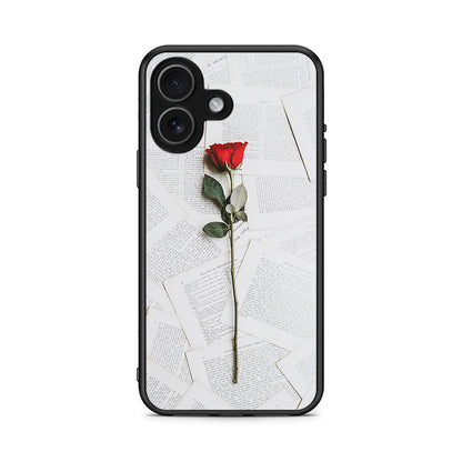 iPhone 17 Red Rose θήκη από τη Smartfits με σχέδιο στο πίσω μέρος και μαύρο περίβλημα | Smartphone case with colorful back and black bezels by Smartfits