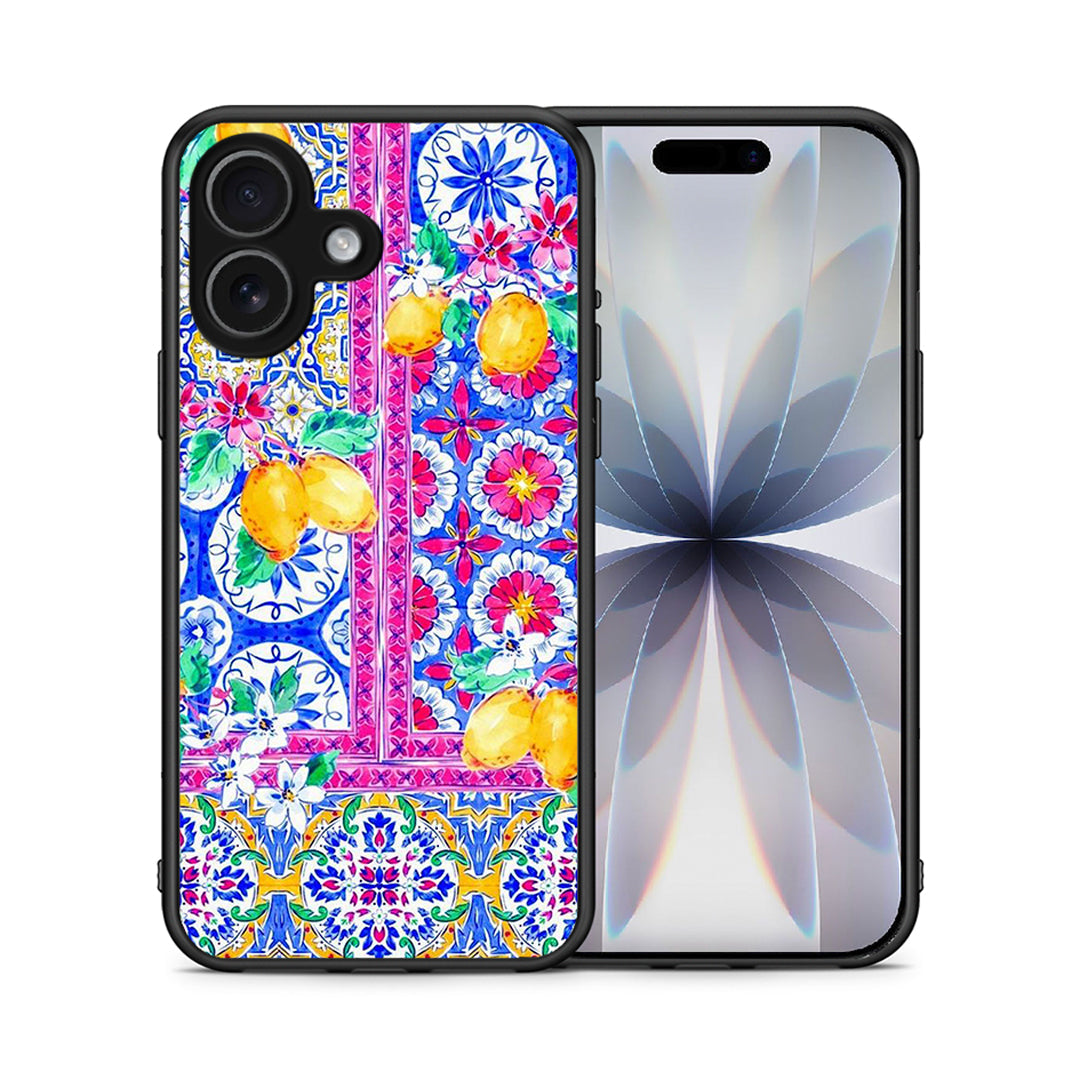 Θήκη iPhone 17 Retro Spring από τη Smartfits με σχέδιο στο πίσω μέρος και μαύρο περίβλημα | iPhone 17 Retro Spring case with colorful back and black bezels