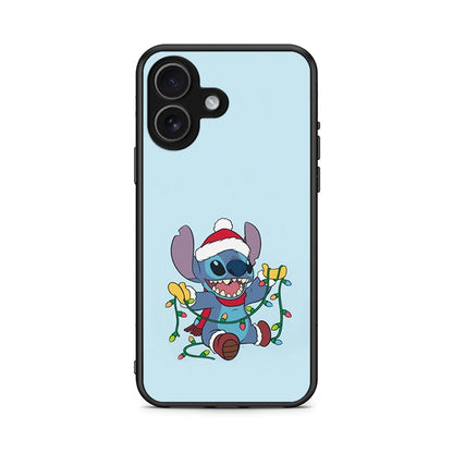 iPhone 17 Santa Stich θήκη από τη Smartfits με σχέδιο στο πίσω μέρος και μαύρο περίβλημα | Smartphone case with colorful back and black bezels by Smartfits