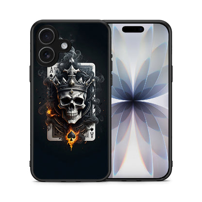 Θήκη iPhone 17 Skull King Ace από τη Smartfits με σχέδιο στο πίσω μέρος και μαύρο περίβλημα | iPhone 17 Skull King Ace case with colorful back and black bezels