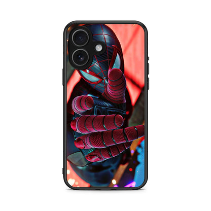 iPhone 17 Spider Hand Θήκη από τη Smartfits με σχέδιο στο πίσω μέρος και μαύρο περίβλημα | Smartphone case with colorful back and black bezels by Smartfits
