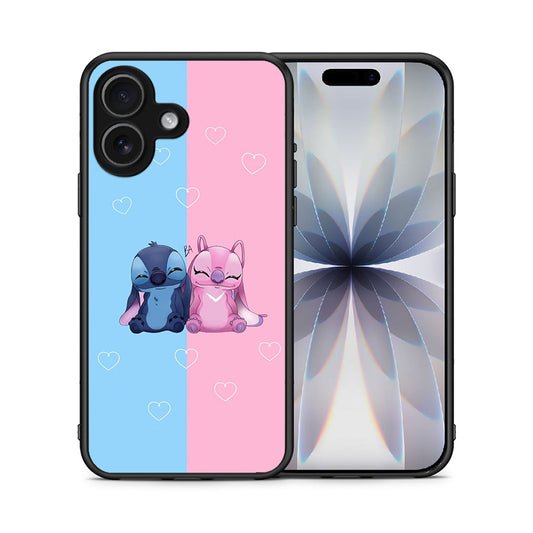 Θήκη iPhone 17 Stitch And Angel από τη Smartfits με σχέδιο στο πίσω μέρος και μαύρο περίβλημα | iPhone 17 Stitch And Angel case with colorful back and black bezels