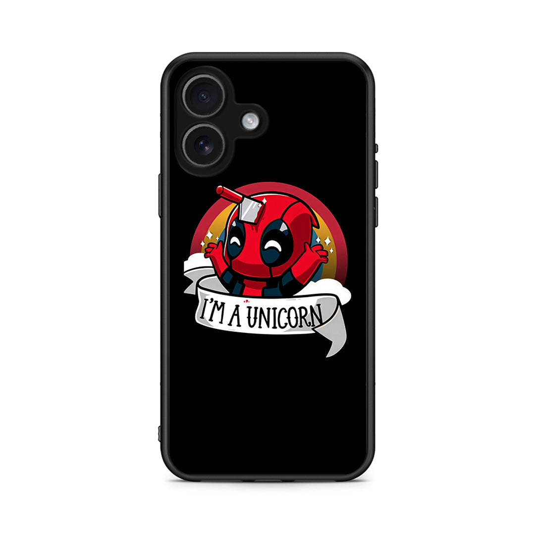 iPhone 17 Unicorn Deadpool θήκη από τη Smartfits με σχέδιο στο πίσω μέρος και μαύρο περίβλημα | Smartphone case with colorful back and black bezels by Smartfits