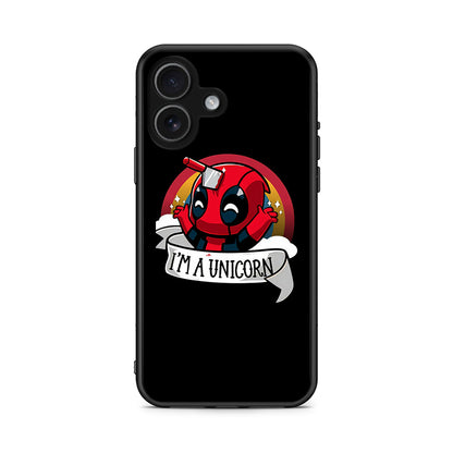 iPhone 17 Unicorn Deadpool θήκη από τη Smartfits με σχέδιο στο πίσω μέρος και μαύρο περίβλημα | Smartphone case with colorful back and black bezels by Smartfits