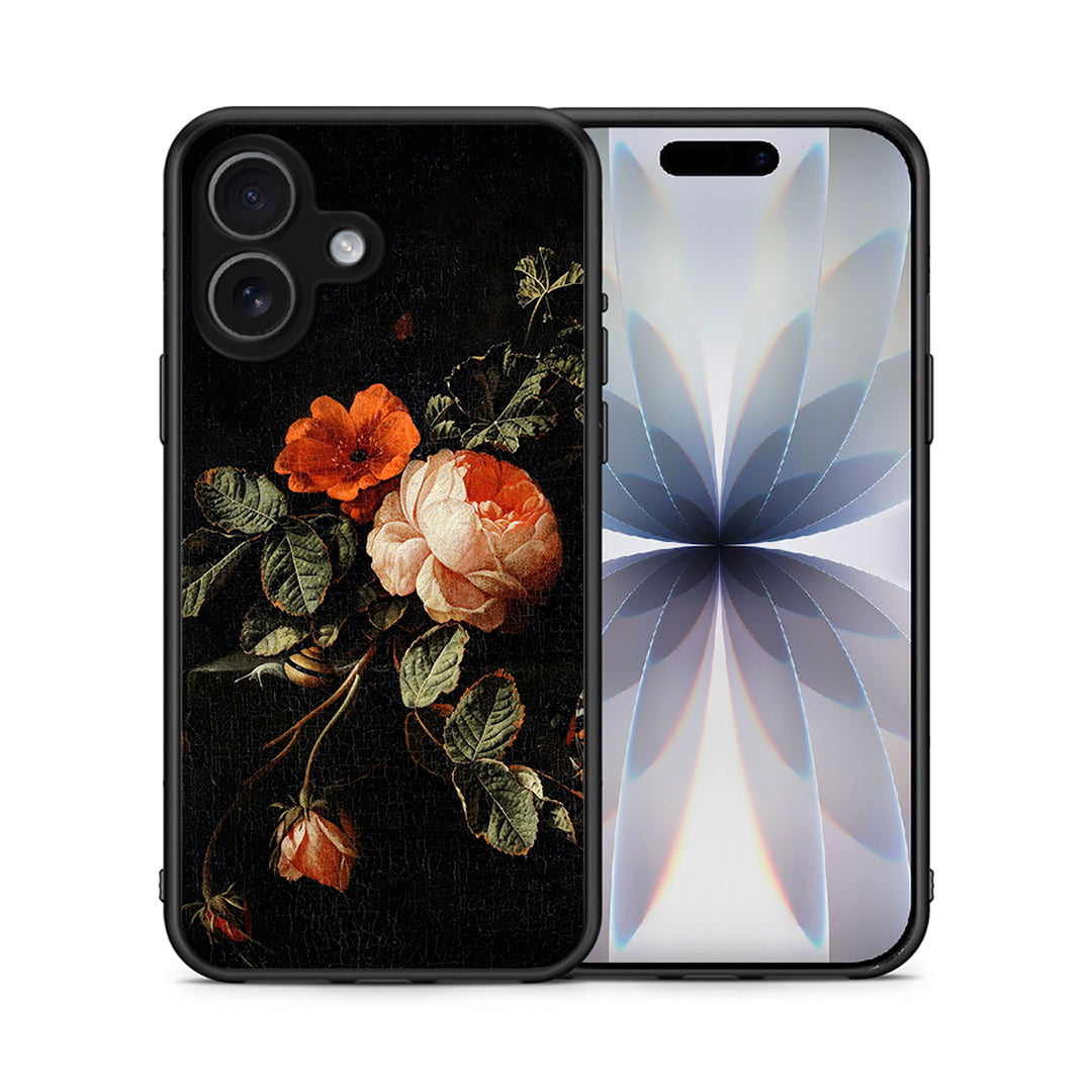 Θήκη iPhone 17 Vintage Roses από τη Smartfits με σχέδιο στο πίσω μέρος και μαύρο περίβλημα | iPhone 17 Vintage Roses case with colorful back and black bezels