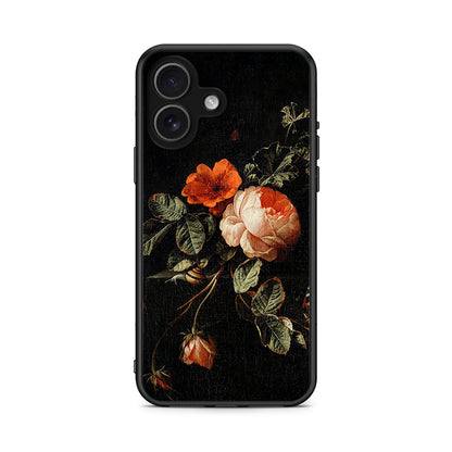 iPhone 17 Vintage Roses θήκη από τη Smartfits με σχέδιο στο πίσω μέρος και μαύρο περίβλημα | Smartphone case with colorful back and black bezels by Smartfits