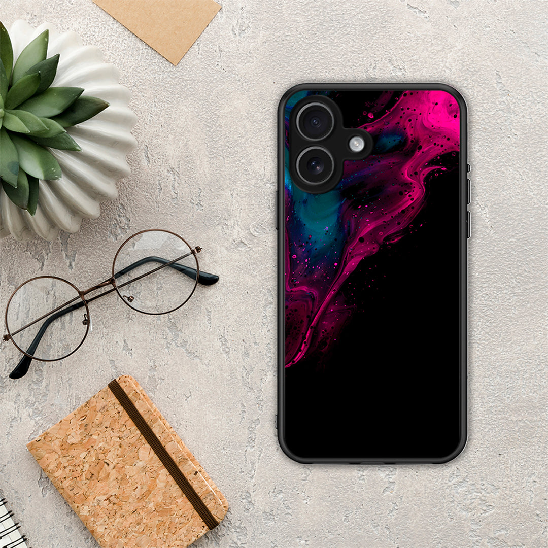 Watercolor Pink Black - iPhone 17 θήκη