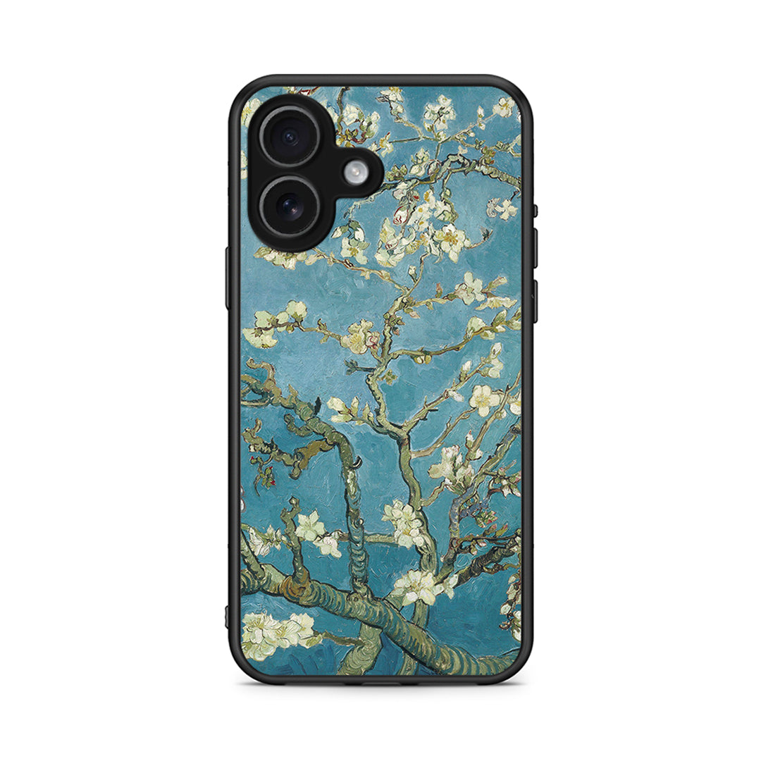 iPhone 17 White Blossoms θήκη από τη Smartfits με σχέδιο στο πίσω μέρος και μαύρο περίβλημα | Smartphone case with colorful back and black bezels by Smartfits