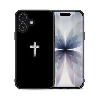 Θήκη iPhone 17 White Cross από τη Smartfits με σχέδιο στο πίσω μέρος και μαύρο περίβλημα | iPhone 17 White Cross case with colorful back and black bezels