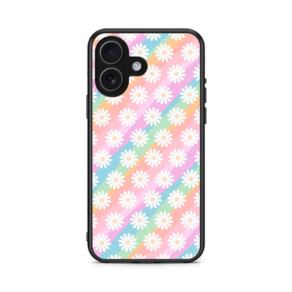 iPhone 17 White Daisies θήκη από τη Smartfits με σχέδιο στο πίσω μέρος και μαύρο περίβλημα | Smartphone case with colorful back and black bezels by Smartfits