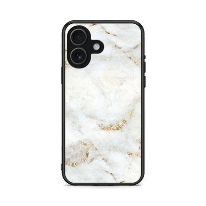 iPhone 17 White Gold Marble θήκη από τη Smartfits με σχέδιο στο πίσω μέρος και μαύρο περίβλημα | Smartphone case with colorful back and black bezels by Smartfits