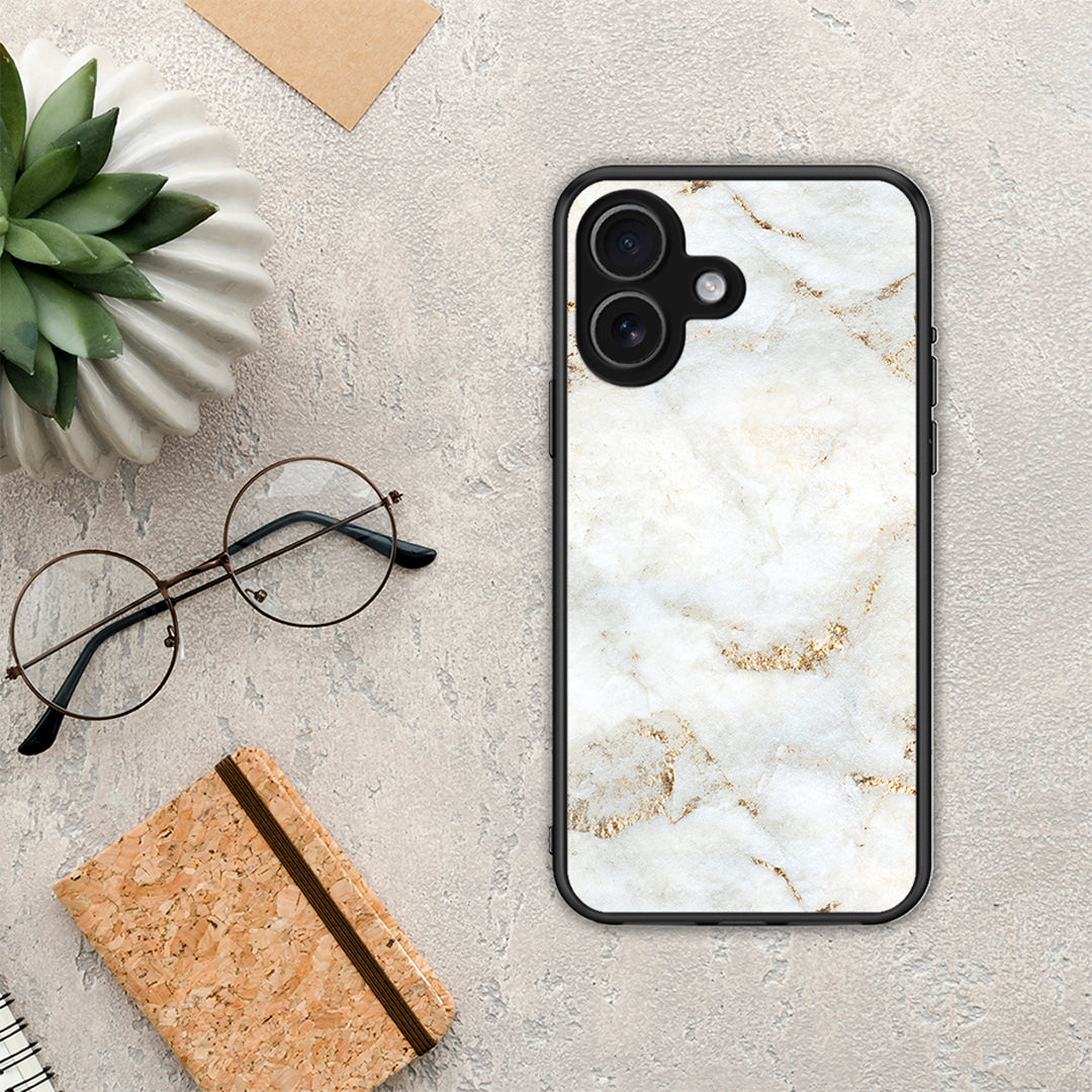White Gold Marble - iPhone 17 θήκη