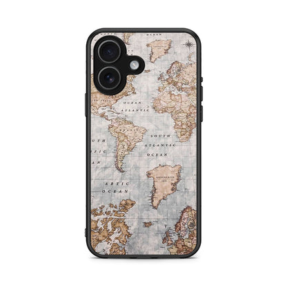 iPhone 17 World Map Θήκη από τη Smartfits με σχέδιο στο πίσω μέρος και μαύρο περίβλημα | Smartphone case with colorful back and black bezels by Smartfits