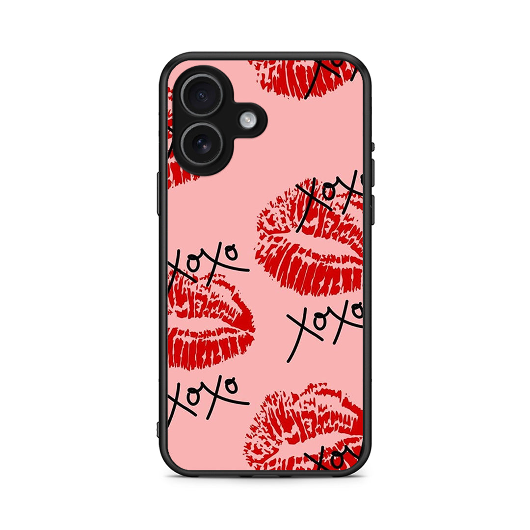 iPhone 17 XOXO Lips θήκη από τη Smartfits με σχέδιο στο πίσω μέρος και μαύρο περίβλημα | Smartphone case with colorful back and black bezels by Smartfits