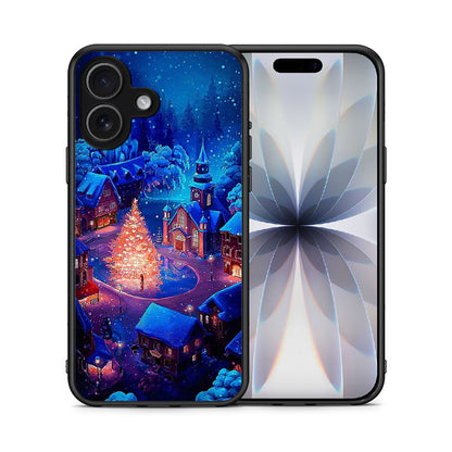 Θήκη iPhone 17 Xmas Village από τη Smartfits με σχέδιο στο πίσω μέρος και μαύρο περίβλημα | iPhone 17 Xmas Village case with colorful back and black bezels