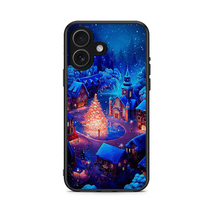iPhone 17 Xmas Village θήκη από τη Smartfits με σχέδιο στο πίσω μέρος και μαύρο περίβλημα | Smartphone case with colorful back and black bezels by Smartfits