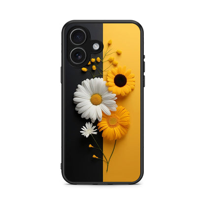 iPhone 17 Yellow Daisies θήκη από τη Smartfits με σχέδιο στο πίσω μέρος και μαύρο περίβλημα | Smartphone case with colorful back and black bezels by Smartfits