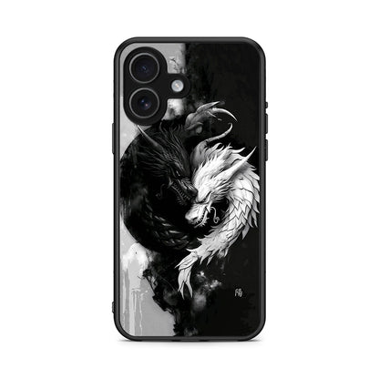 iPhone 17 Yin Yang Θήκη από τη Smartfits με σχέδιο στο πίσω μέρος και μαύρο περίβλημα | Smartphone case with colorful back and black bezels by Smartfits
